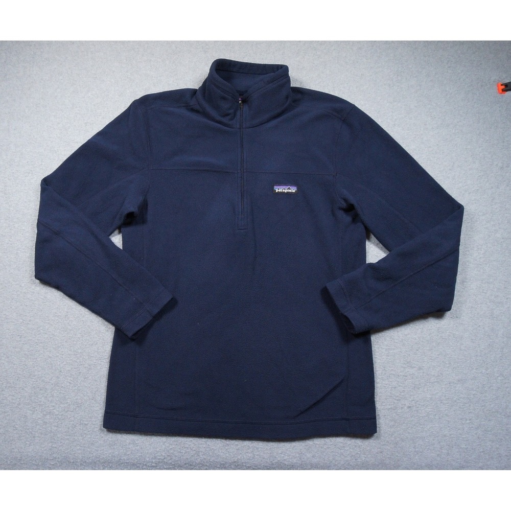 Patagonia Micro D 1/4 Zip Pullover Men Small Navy Blue Fleece 26176 Hiking